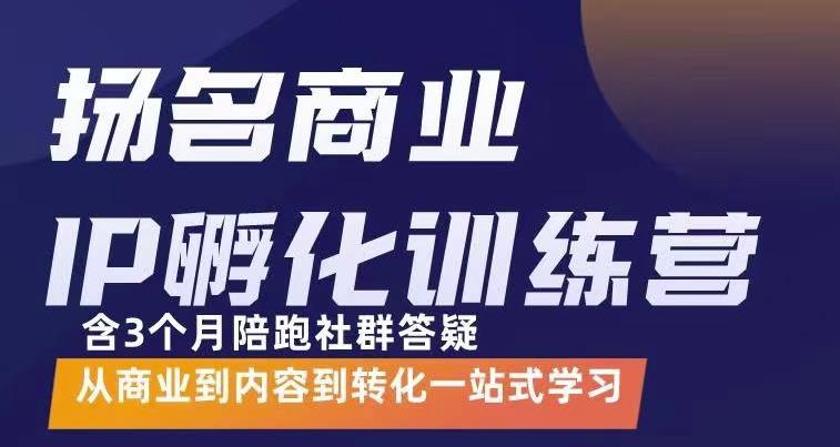 杨名商业IP孵化训练营,从商业到内容到转化一站式学 价值5980元-恒创联盟资源网