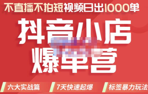 推易电商·2022年抖音小店爆单营，不直播、不拍短视频、日出1000单，暴力玩法-恒创联盟资源网