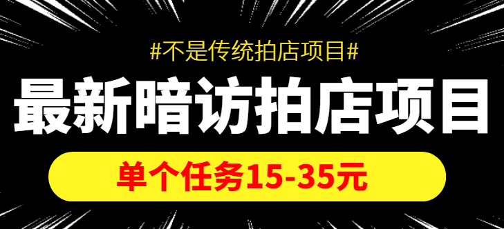 最新暗访拍店信息差项目,单个任务15-35元(不是传统拍店项目)-恒创联盟资源网