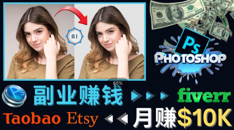 掌握PS修图技能，月赚5000美元以上–利用Adobe Photoshop赚钱的3种途径-恒创联盟资源网