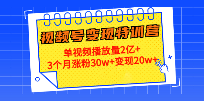 21天视频号变现特训营：单视频播放量2亿+3个月涨粉30w+变现20w+（第14期）-恒创联盟资源网