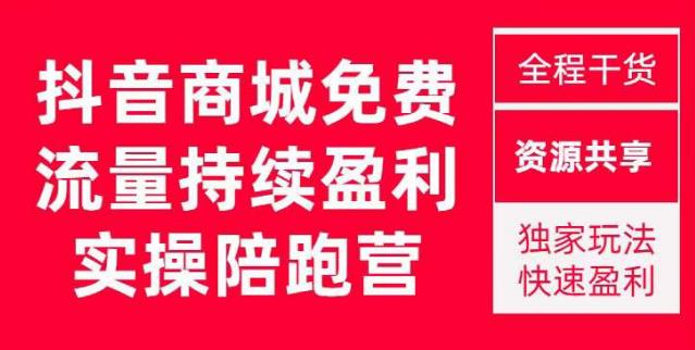 抖音商城搜索持续盈利陪跑成长营,抖音商城搜索从0-1、从1到10的全面解决方案-恒创联盟资源网