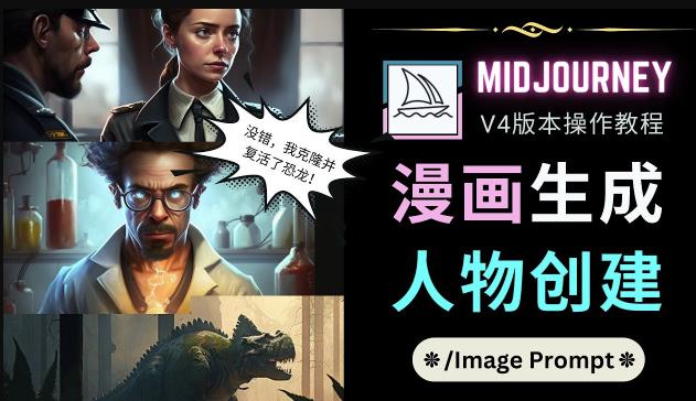 Midjourney V4版本操作教程：2个简单参数，完成漫画生成，人物创建-恒创联盟资源网