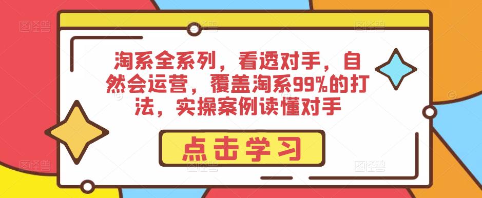 淘系全系列，看透对手，自然会运营，覆盖淘系99%的打法，实操案例读懂对手-恒创联盟资源网
