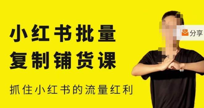 张宾·小红书批量复制铺货课，小红书0-1快速起号变现玩法，抓住小红书的流量红利（更新2023年3月）-恒创联盟资源网