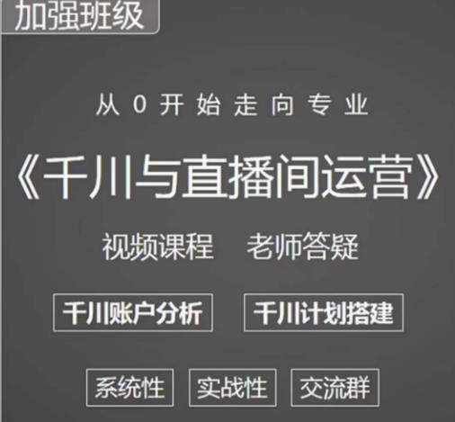 阳光哥·千川图文与直播间运营,从0开始走向专业,包含千川短视频图文、千川直播间、小店随心推-恒创联盟资源网
