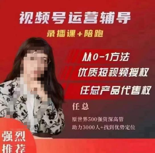 任姐视频号运营，懂老板的任总视频号短视频运营，从0到1做视频号课程-恒创联盟资源网