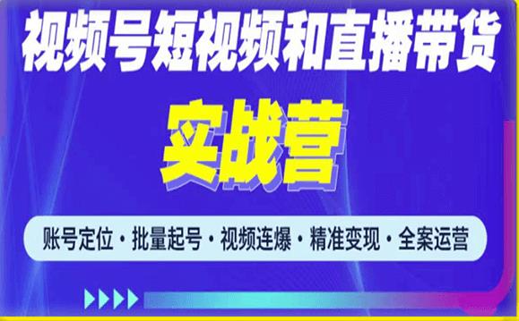 2023最新微信视频号引流和变现全套运营实战课程，小白也能玩转视频号短视频和直播运营-恒创联盟资源网