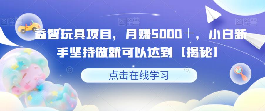益智玩具项目，月赚5000＋，小白新手坚持做就可以达到【揭秘】-恒创联盟资源网