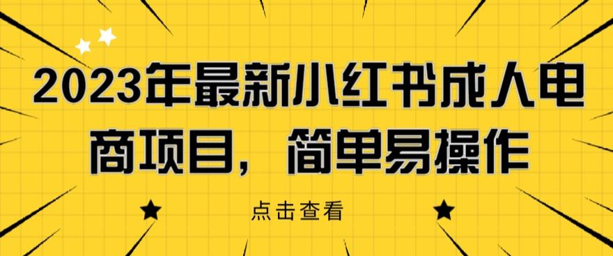 2023年最新小红书成人电商项目，简单易操作【详细教程】【揭秘】-恒创联盟资源网