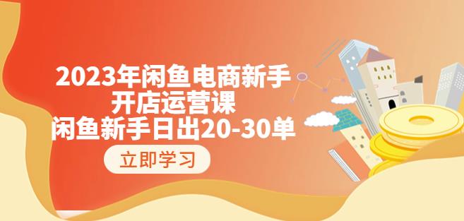 2023年闲鱼电商新手开店运营课：闲鱼新手日出20-30单（18节-实战干货）-恒创联盟资源网