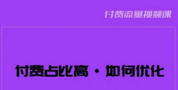波波-付费占比高，如何优化？只讲方法，不说废话，高效解决问题！-恒创联盟资源网