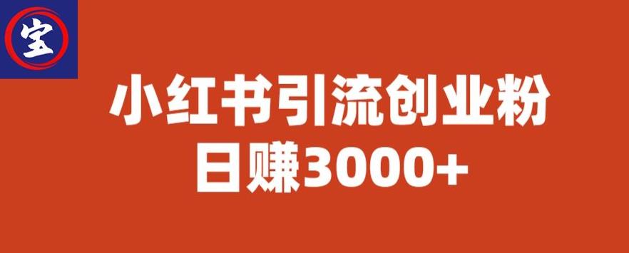 宝哥小红书引流创业粉，日赚3000+【揭秘】-恒创联盟资源网
