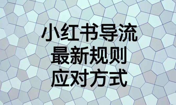 小红书导流最新规则应对方式【揭秘】-恒创联盟资源网
