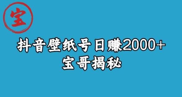 宝哥抖音壁纸号日赚2000+，不需要真人露脸就能操作【揭秘】-恒创联盟资源网