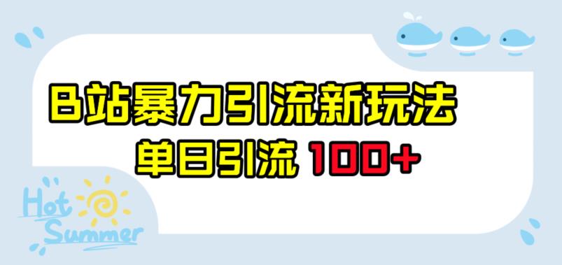 B站暴力引流新玩法，单日引流100+【揭秘】-恒创联盟资源网