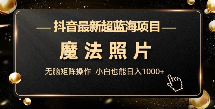 抖音最新超蓝海项目,魔法照片,无脑矩阵操作,小白也能日入1000+【揭秘】-恒创联盟资源网