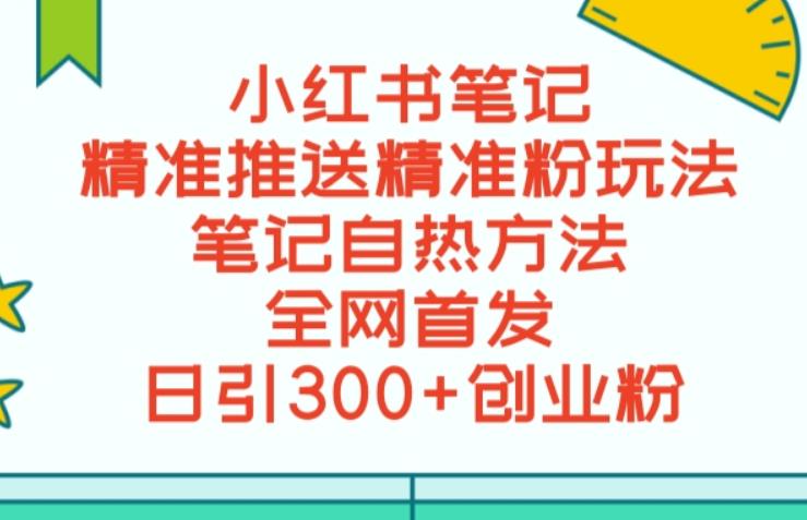 最新小红书笔记精准推送2000+精准粉，单日导流私欲最少300【脚本+教程】-恒创联盟资源网