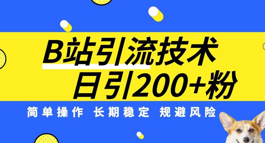 B站引流技术：每天引流200精准粉，简单操作，长期稳定，规避风险-恒创联盟资源网