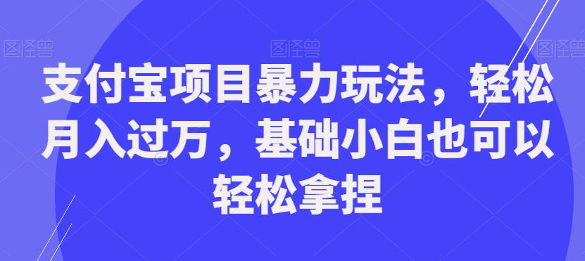 支付宝项目暴力玩法,轻松月入过万,基础小白也可以轻松拿捏【揭秘】-恒创联盟资源网