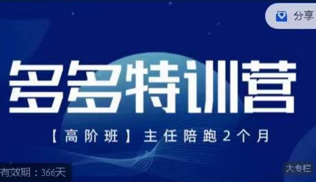 纪主任·多多特训营高阶班【9月13日更新】，拼多多最新玩法技巧落地实操-恒创联盟资源网