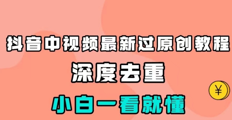 抖音中视频最新过原创教程，深度去重，小白一看就懂【揭秘】-恒创联盟资源网
