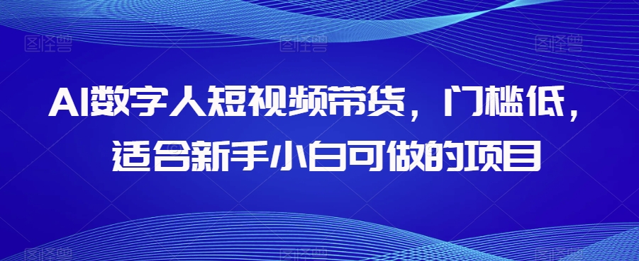 AI数字人短视频带货，门槛低，适合新手小白可做的项目-恒创联盟资源网