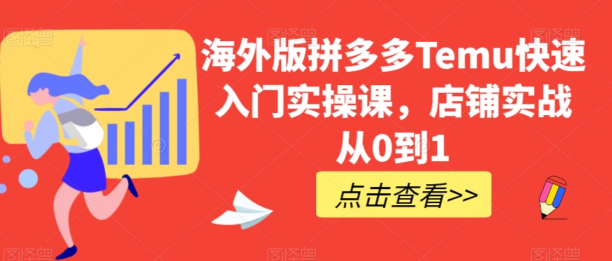 海外版拼多多Temu快速入门实操课，店铺实战从0到1-恒创联盟资源网