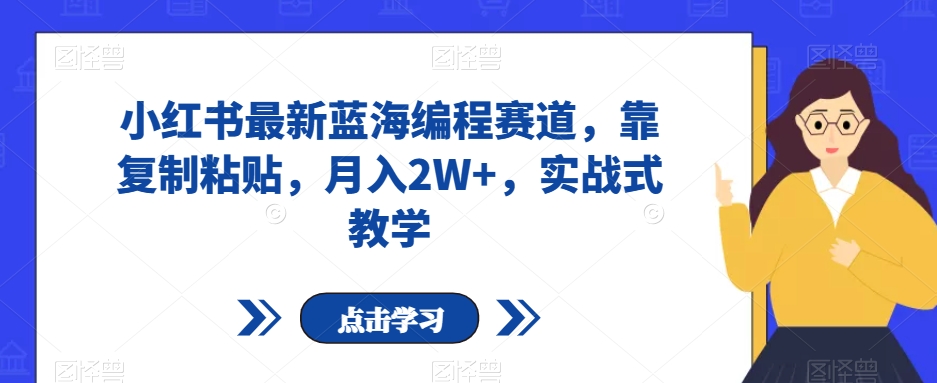 小红书最新蓝海编程赛道，靠复制粘贴，月入2W+，实战式教学【揭秘】-恒创联盟资源网