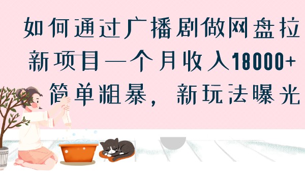 如何通过广播剧做网盘拉新项目一个月收入18000+，简单粗暴，新玩法曝光-恒创联盟资源网