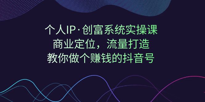 个人IP·创富系统实操课：商业定位，流量打造，教你做个赚钱的抖音号-恒创联盟资源网