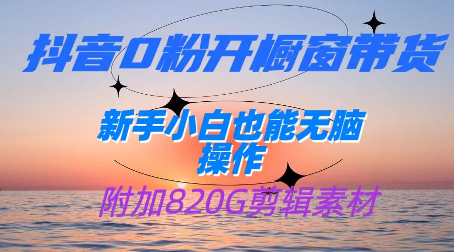 抖音0粉开橱窗带货,日入500+,新手小白也能无脑操作【附加820G剪辑资料】-恒创联盟资源网