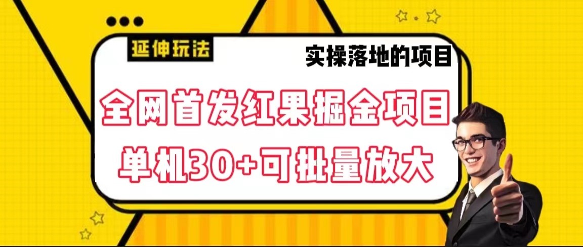 全网首发红果掘金项目，简单操作单机30＋可批量放大-恒创联盟资源网