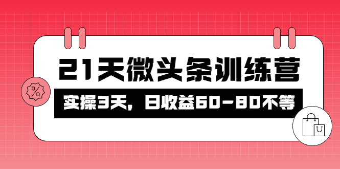 （4129期）被忽视的微头条，21天微头条训练营，实操3天，日收益60-80不等-恒创联盟资源网