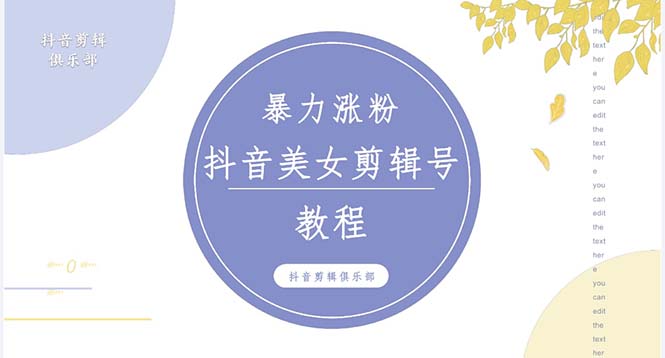 （5109期）抖音快手暴力涨粉美女混剪视频教程 百分百过原创图片教程 附带违规申诉方法-恒创联盟资源网