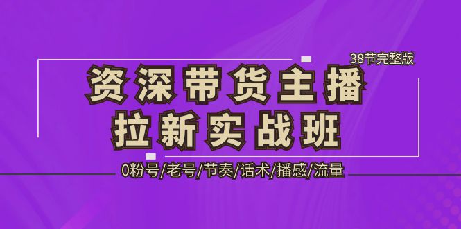 (5191期)资深·带货主播拉新实战班,0粉号/老号/节奏/话术/播感/流量-38节完整版-恒创联盟资源网