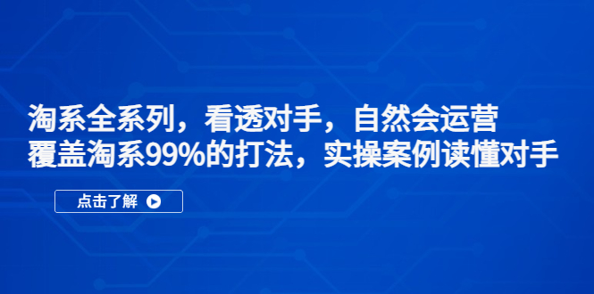 （5233期）淘系全系列，看透对手，自然会运营，覆盖淘系99%·打法，实操案例读懂对手-恒创联盟资源网