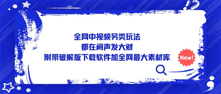 (5242期)全网中视频另类玩法,都在闷声发大财,附带破解版下载软件加全网最大素材库-恒创联盟资源网