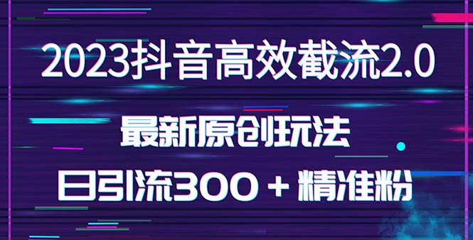 （5293期）日引300＋创业粉，独家抖音高效截流2.0玩法（价值1280）-恒创联盟资源网