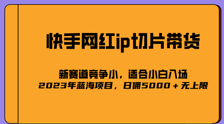 （5346期）2023爆火的快手网红IP切片，号称日佣5000＋的蓝海项目，二驴的独家授权-恒创联盟资源网