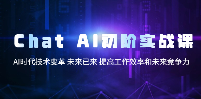 （5610期）Chat AI初阶实战课，AI时代技术变革 未来已来 提高工作效率和未来竞争力-恒创联盟资源网