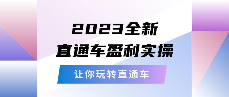 （5714期）2023全新直通车·盈利实操：从底层，策略到搭建，让你玩转直通车-恒创联盟资源网