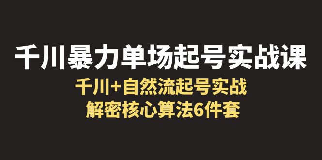 （6317期）千川暴力单场·起号实战课：千川+自然流起号实战， 解密核心算法6件套-恒创联盟资源网