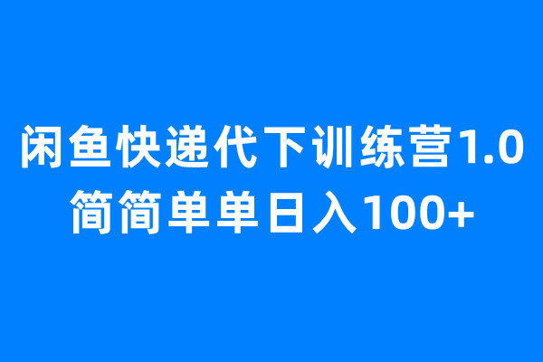 （6653期）闲鱼快递代下训练营1.0，简简单单日入100+-恒创联盟资源网