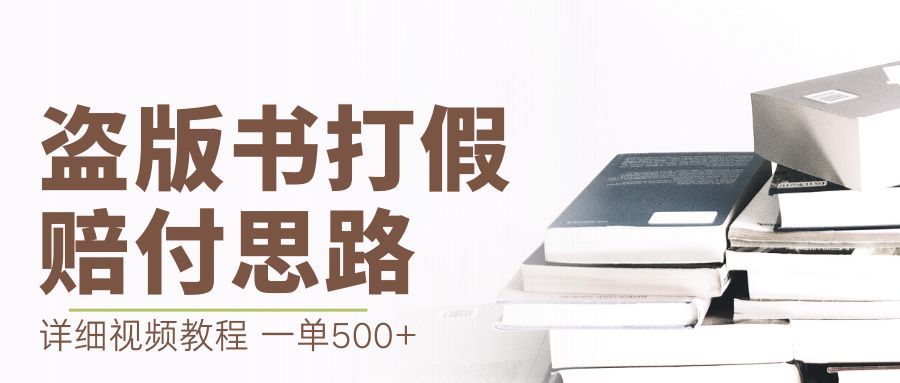 （6689期）最新盗版书赔付打假项目，一单利润500+【详细玩法视频教程】-恒创联盟资源网
