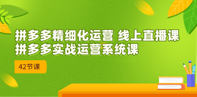 （7151期）2023年8月新课-拼多多精细化运营 线上直播课：拼多多实战运营系统课-42节-恒创联盟资源网
