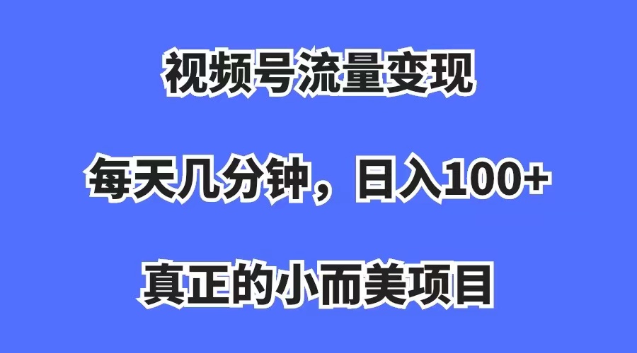 （7212期）视频号流量变现，每天几分钟，收入100+，真正的小而美项目-恒创联盟资源网