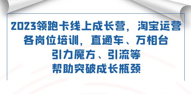 (7462期)2023领跑·卡 线上成长营 淘宝运营各岗位培训 直通车 万相台 引力魔方 引流-恒创联盟资源网