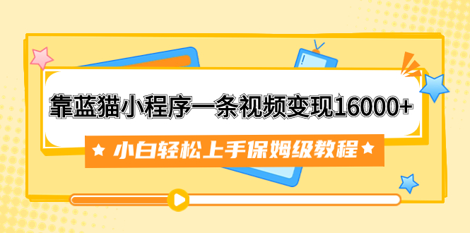 （7595期）靠蓝猫小程序一条视频变现16000+小白轻松上手保姆级教程（附166G资料素材）-恒创联盟资源网
