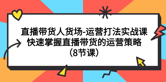 （7672期）直播带货人货场-运营打法实战课：快速掌握直播带货的运营策略（8节课）-恒创联盟资源网